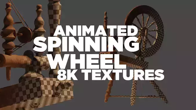 Spinning Wheel Animated 3D model