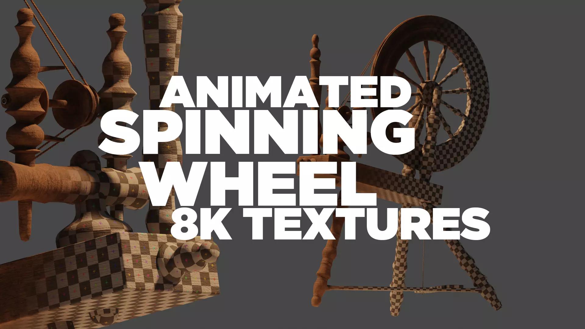 Spinning Wheel Animated 3D model_0