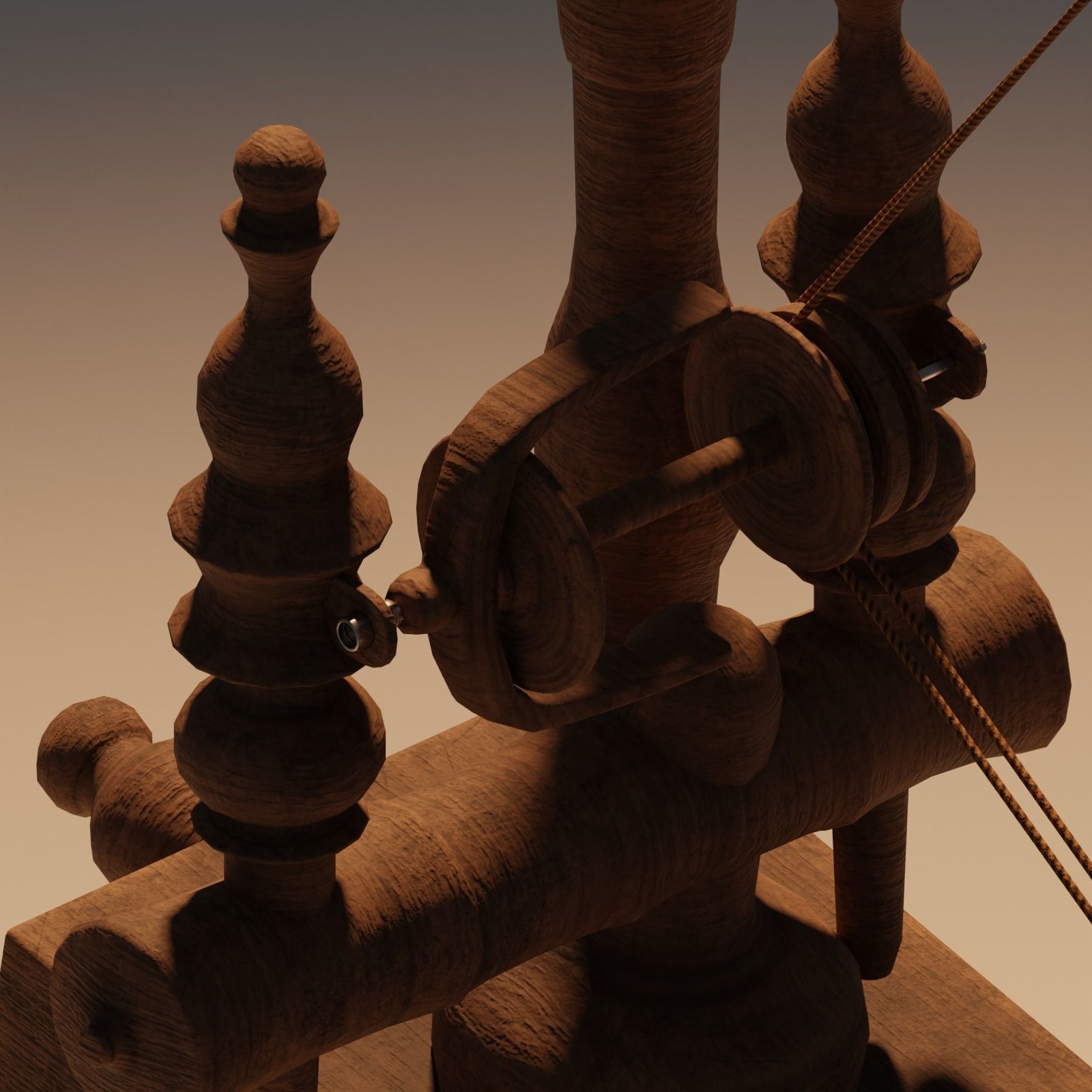 Spinning Wheel Animated 3D model_14