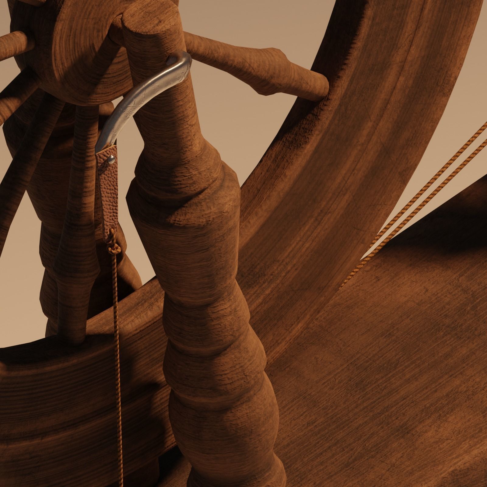 Spinning Wheel Animated 3D model_4