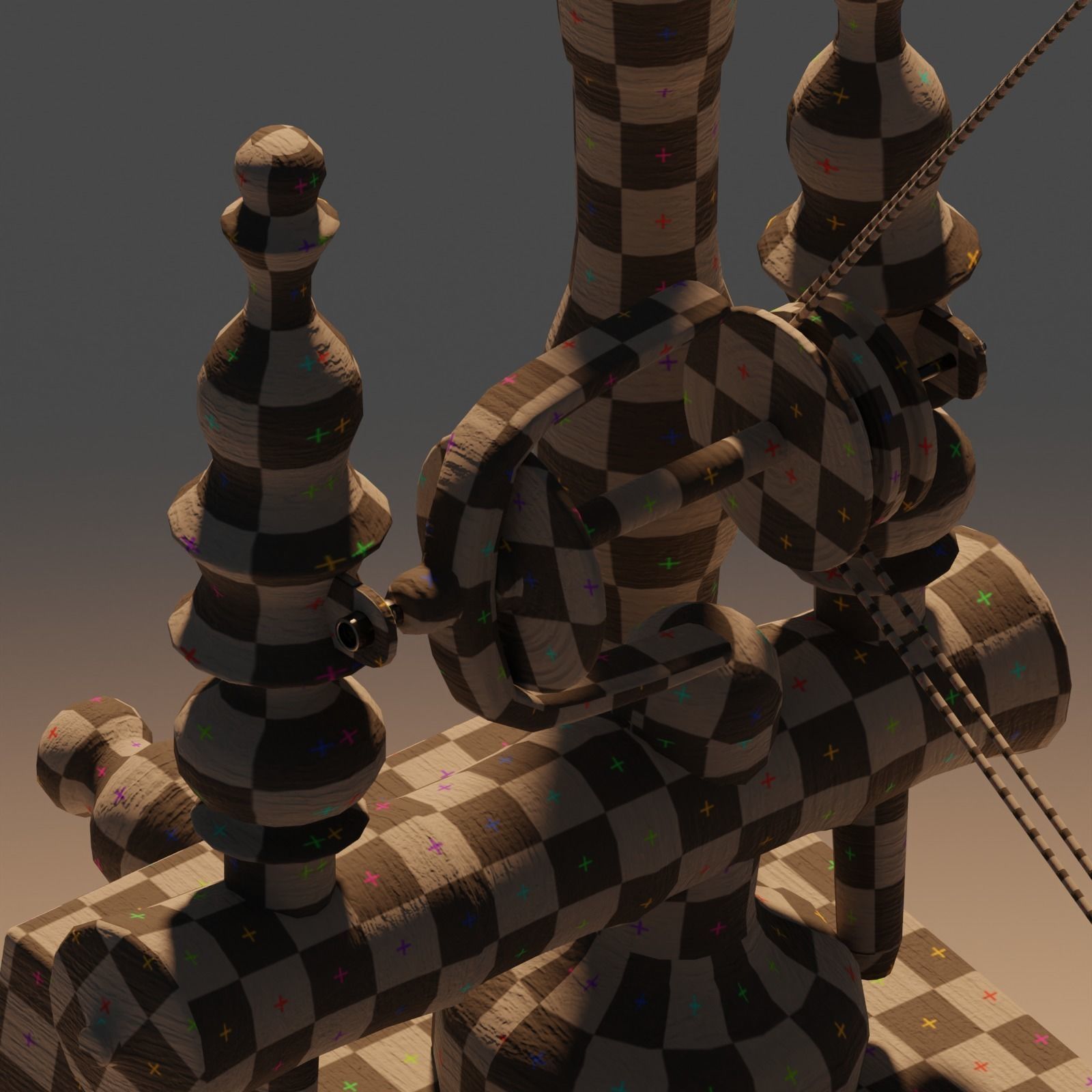 Spinning Wheel Animated 3D model_15