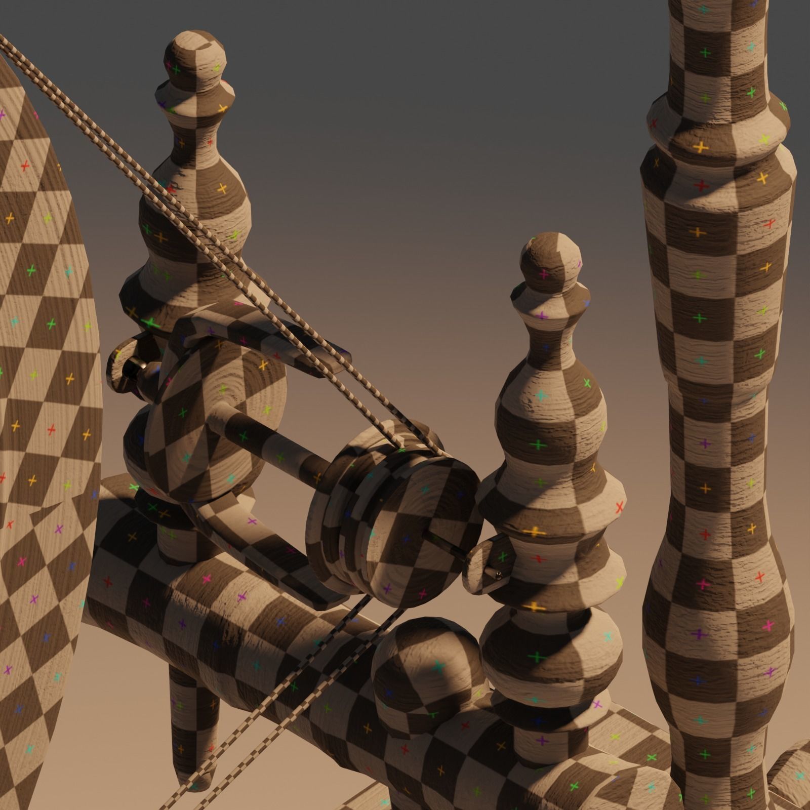 Spinning Wheel Animated 3D model_7