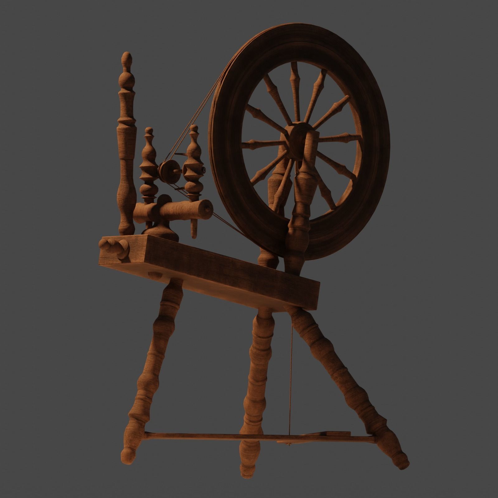 Spinning Wheel Animated 3D model_20