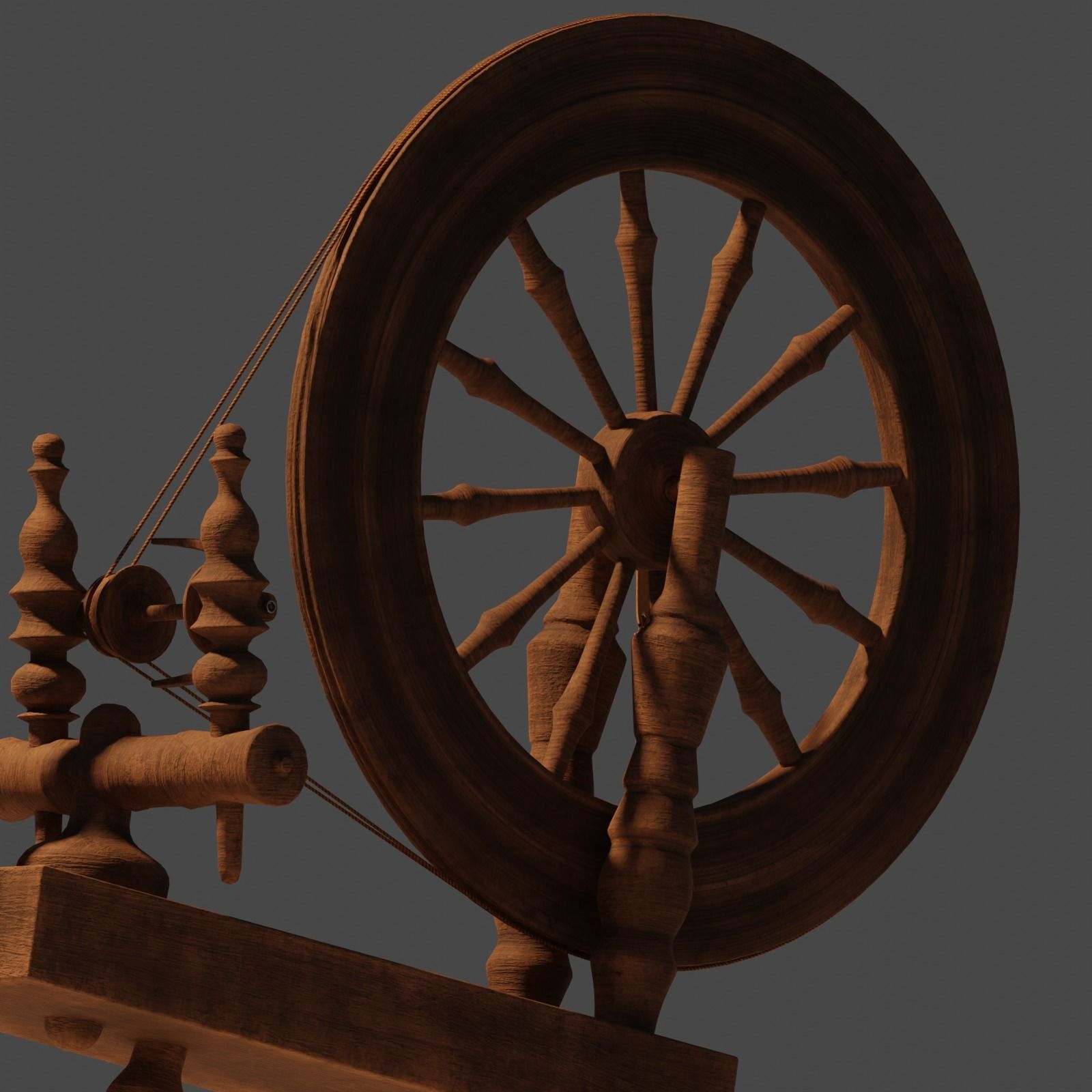 Spinning Wheel Animated 3D model_18