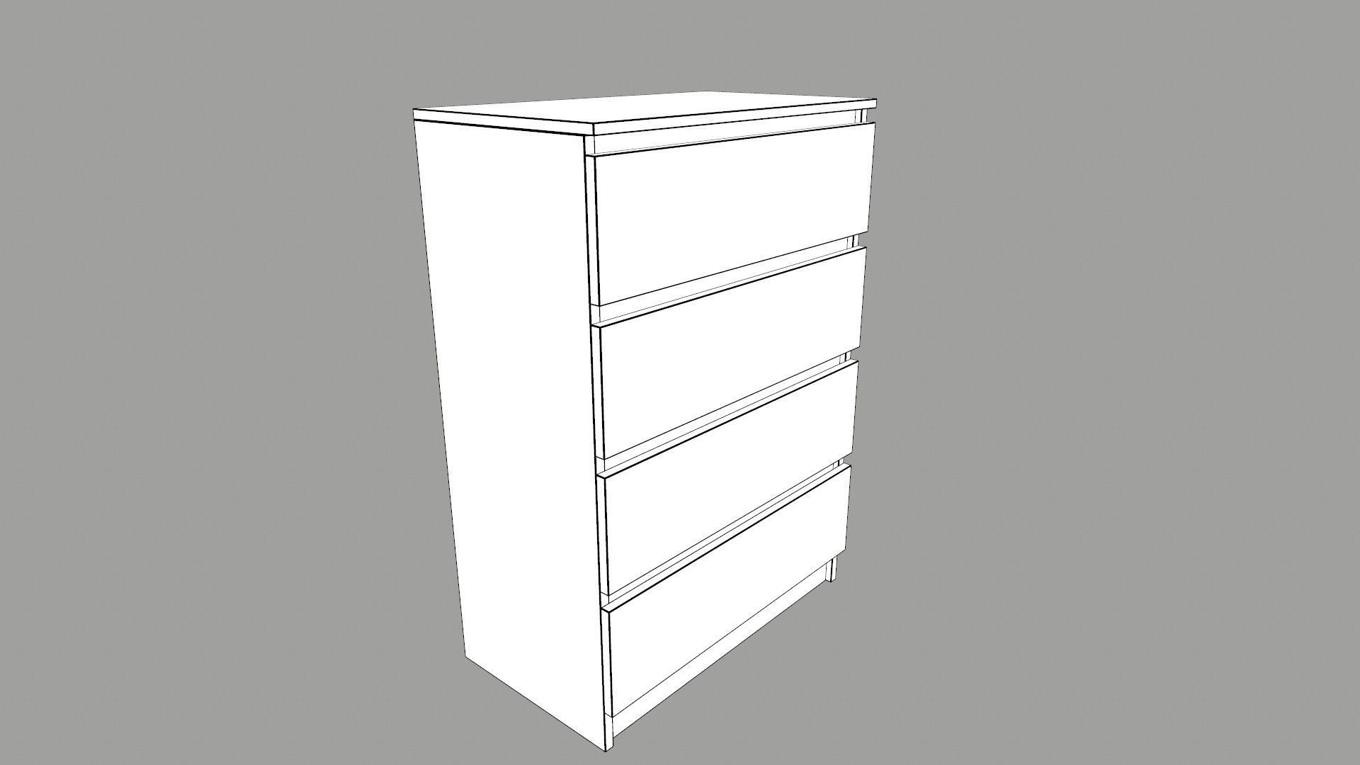 Chest of 4 Drawer 3D model_18