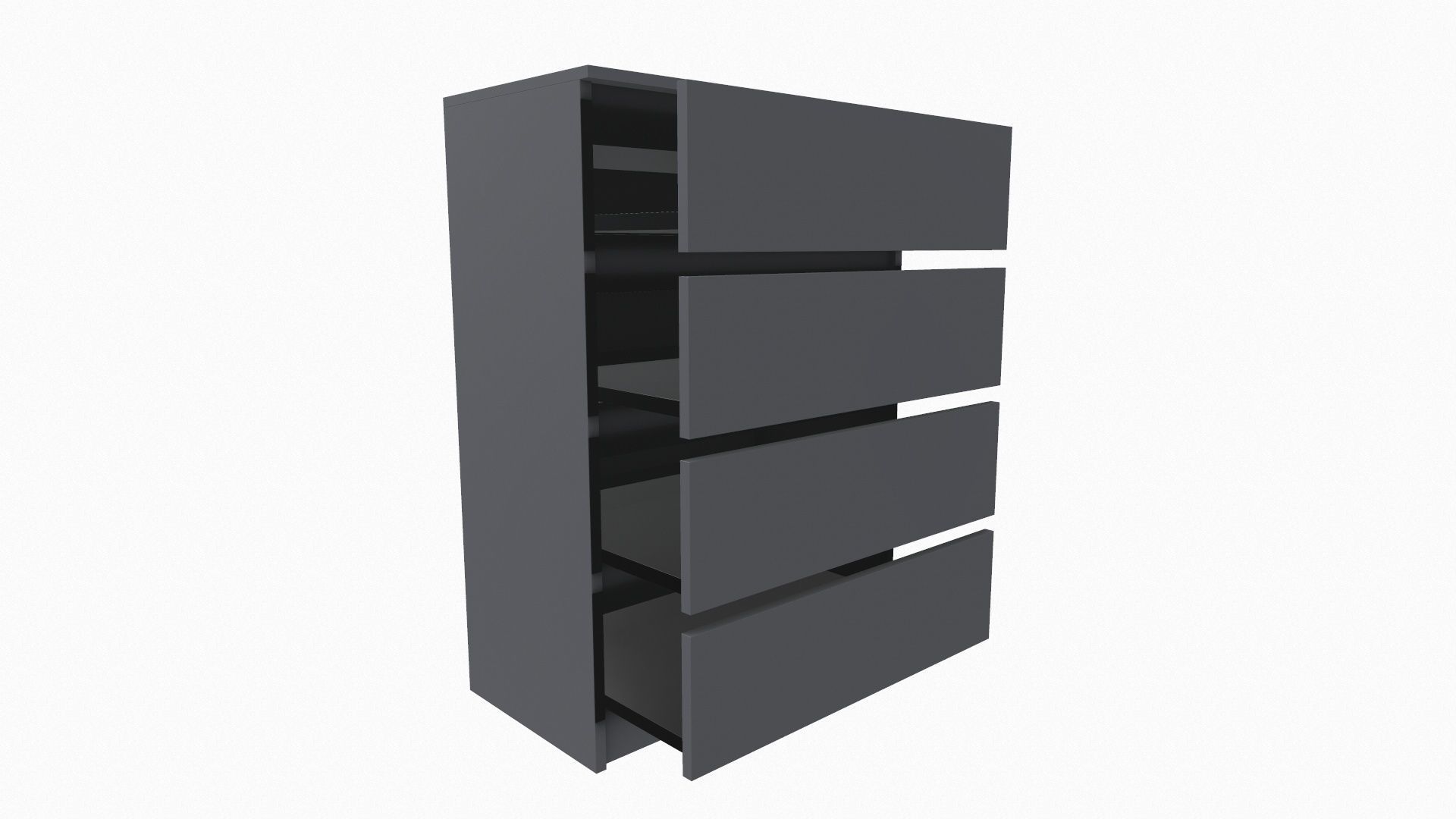 Chest of 4 Drawer 3D model_3