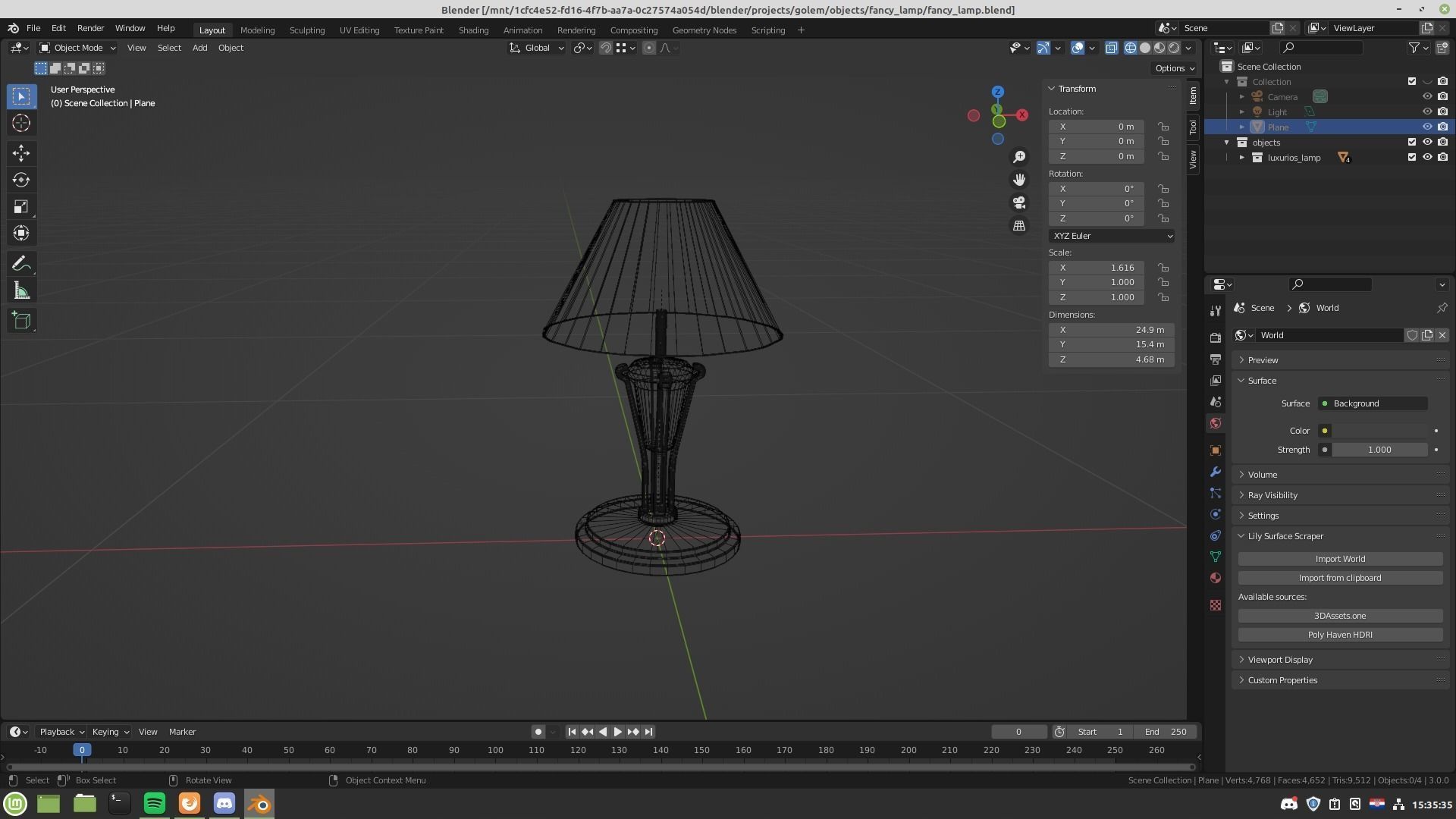 Fancy lamp Low-poly 3D model_12