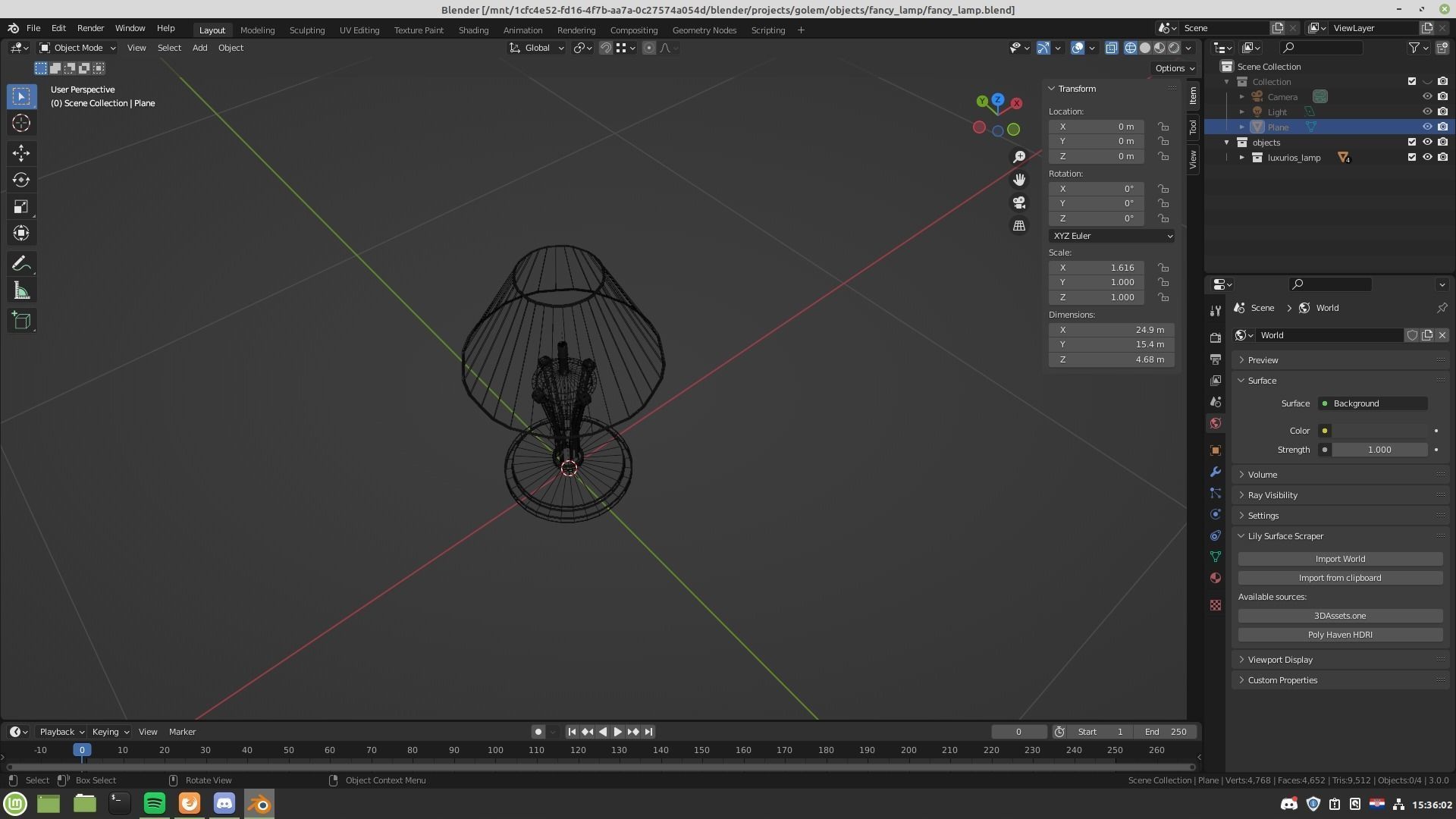 Fancy lamp Low-poly 3D model_13