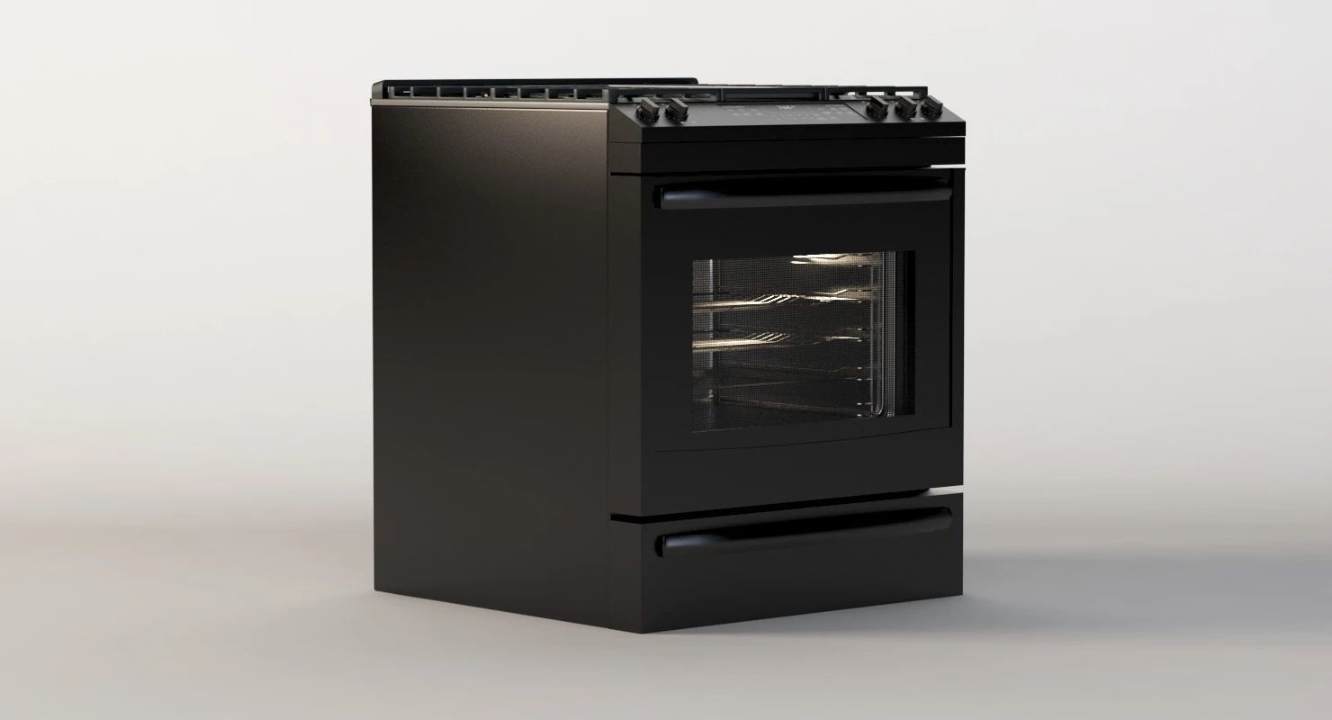 General Electric 30 Slide Convection Gas Range 30 3D model_2