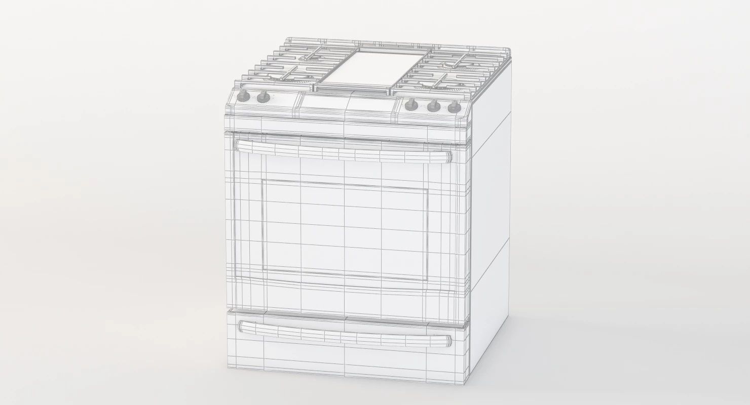 General Electric 30 Slide Convection Gas Range 30 3D model_8