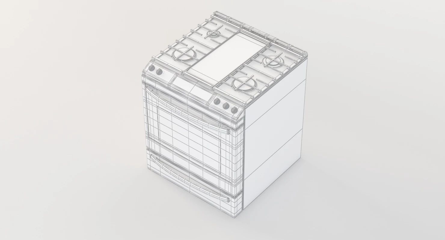 General Electric 30 Slide Convection Gas Range 30 3D model_9