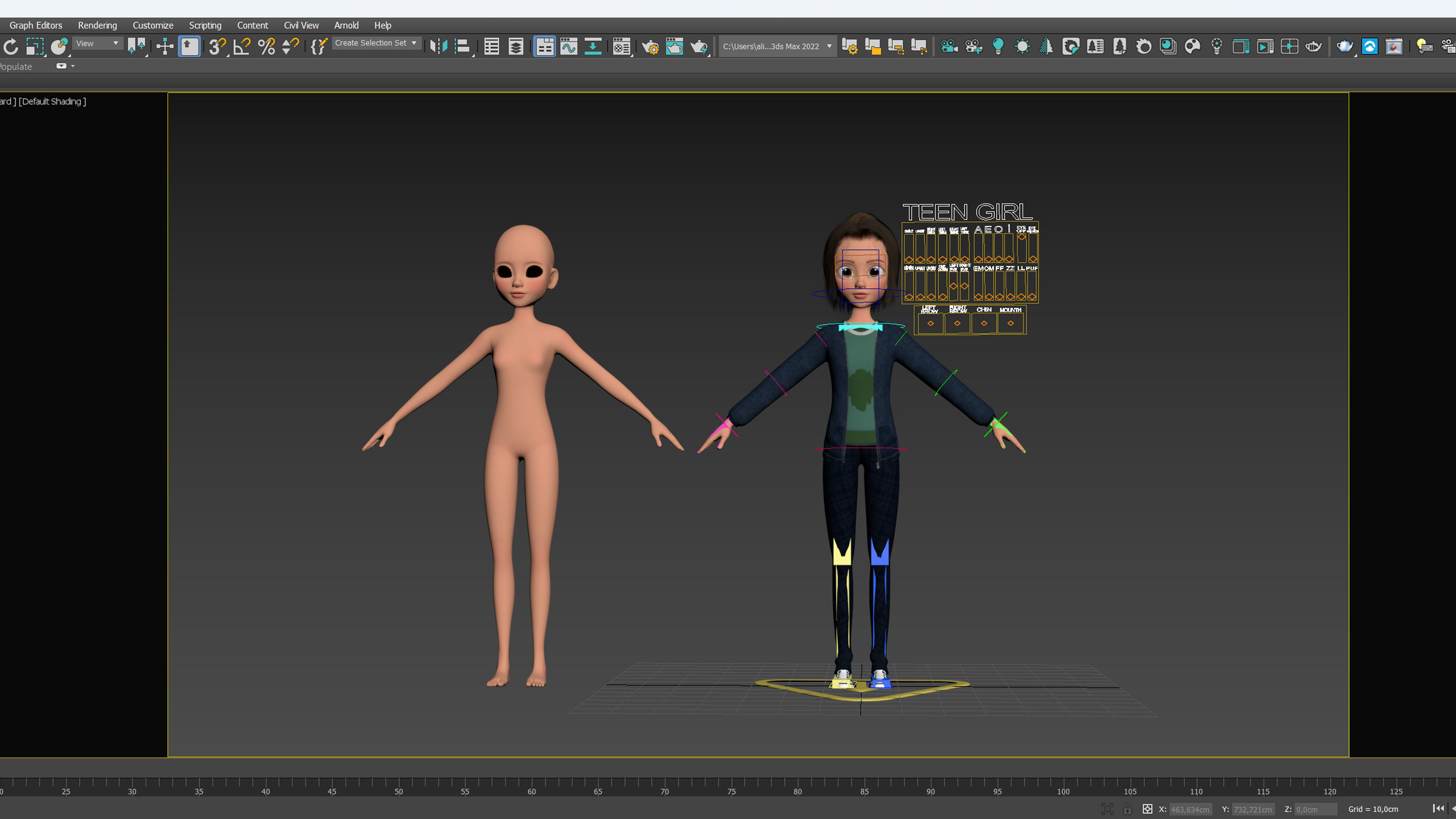 Cartoon Teen Girl - College Student 3D model_18