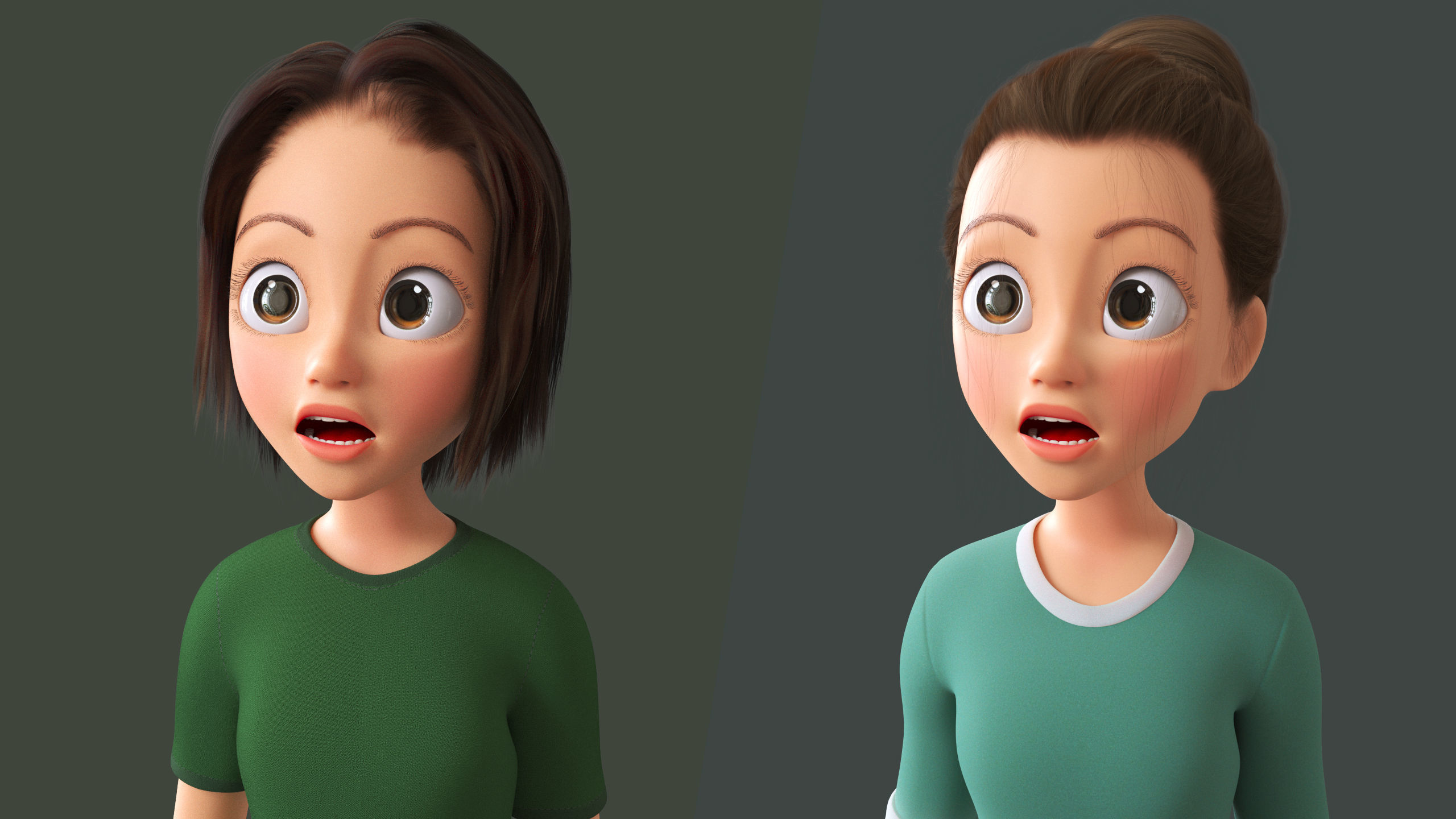 Cartoon Teen Girl - College Student 3D model_14