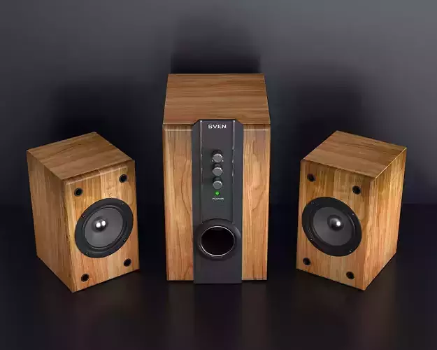 Active speaker system for PC 3D model
