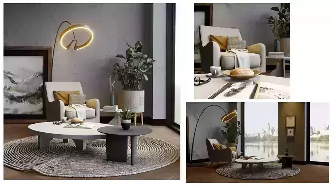 ESCENA INTERIOR SALA COFFEE - FOTORREALISMO PROFESIONAL LUMION 3D model