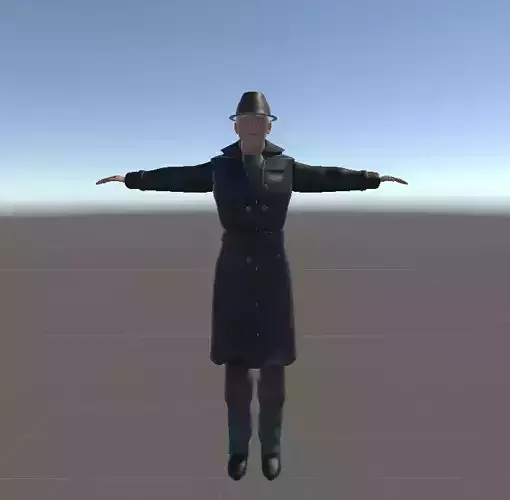 3D Detective model man in coat