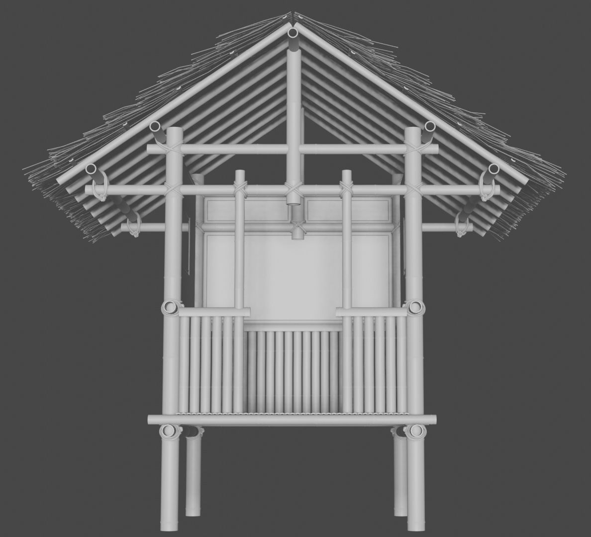 bamboo hut 3D model_3