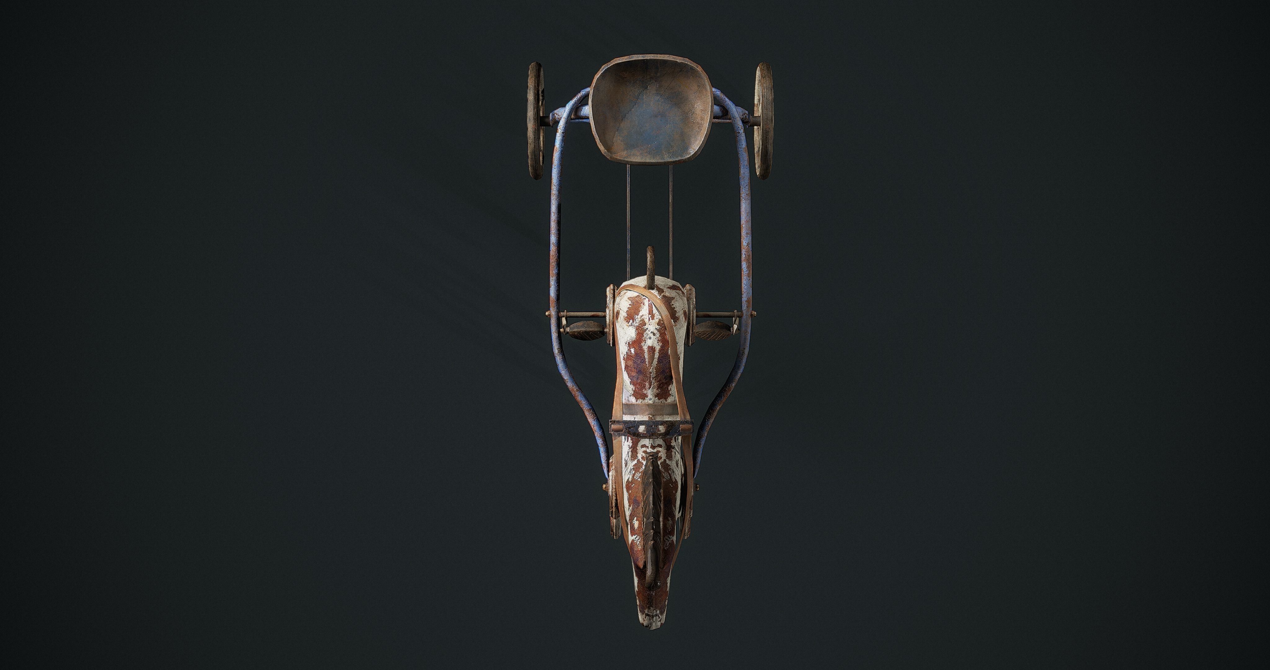 Vintage Soviet Horse Tricycle  Low-poly 3D model_6