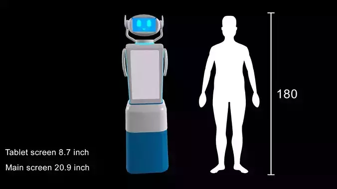 Touch Robot screen for events and booth Low-poly 3D model