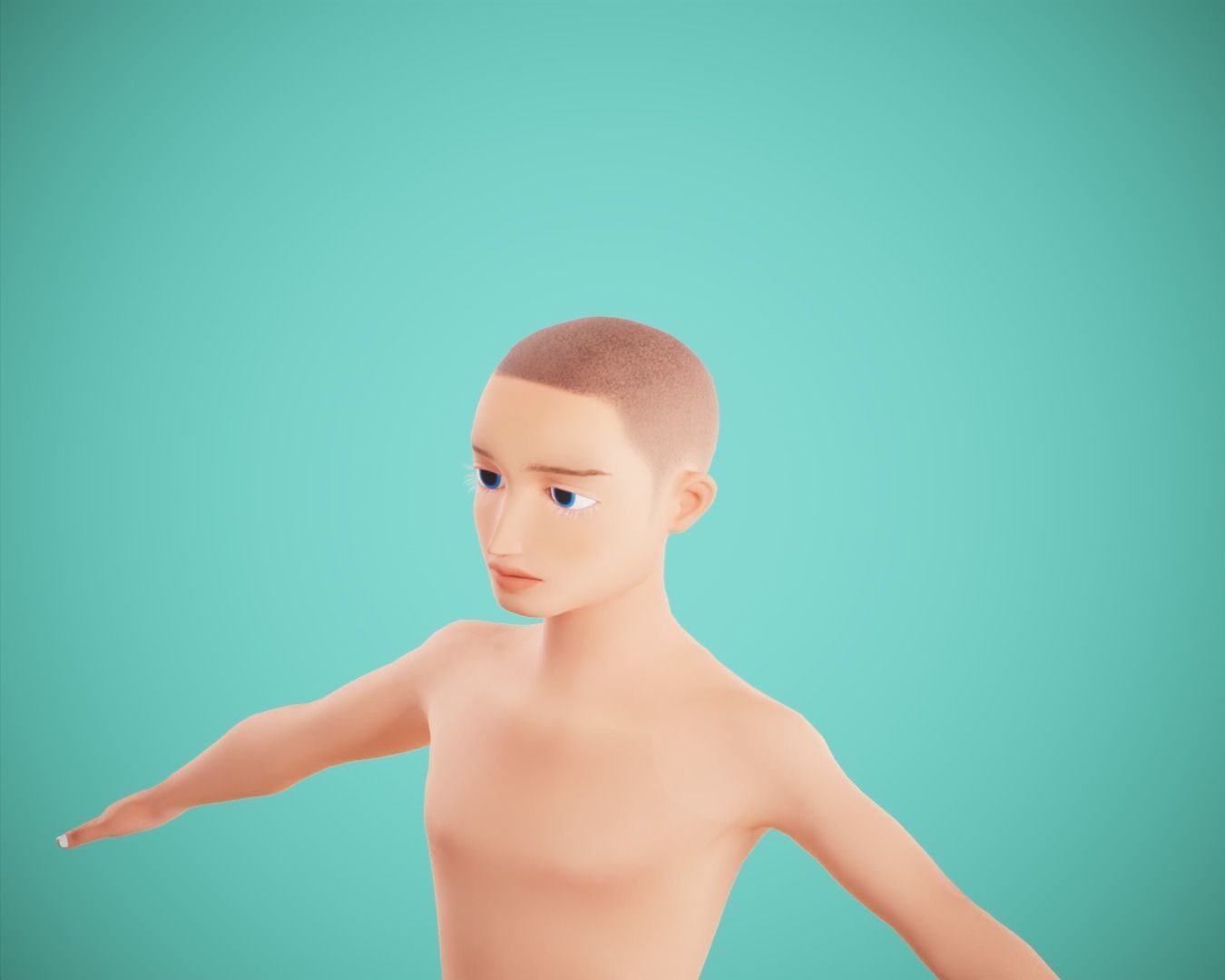 cartoon rigged  boy Low-poly 3D model_9