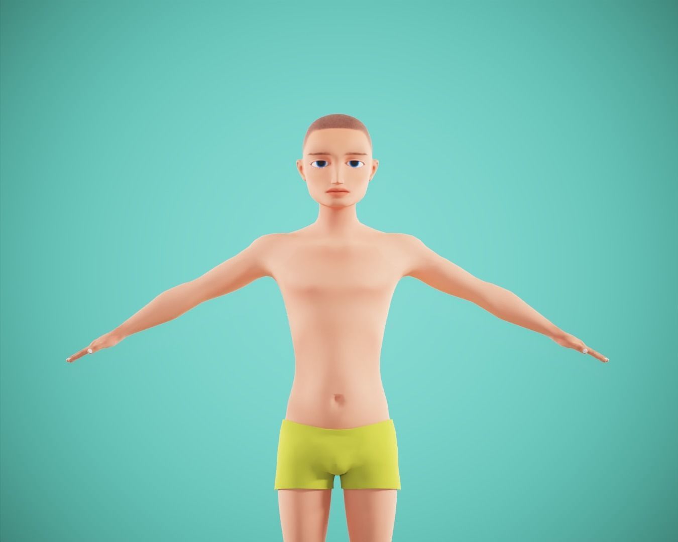 cartoon rigged  boy Low-poly 3D model_3