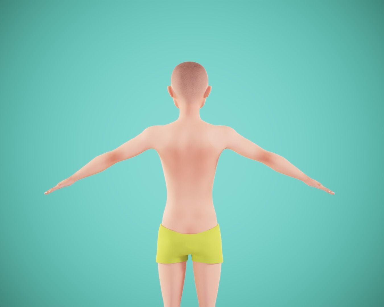 cartoon rigged  boy Low-poly 3D model_8