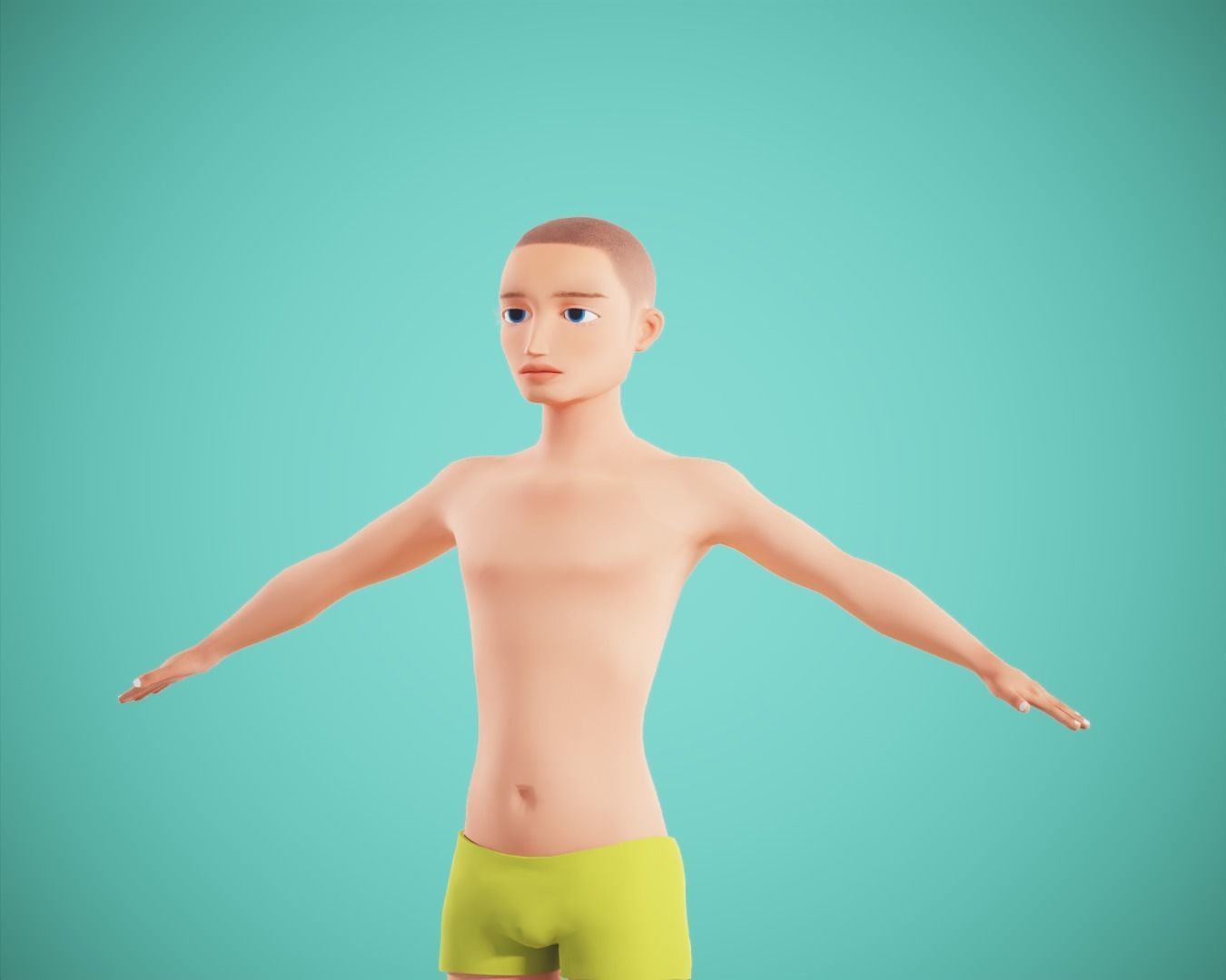 cartoon rigged  boy Low-poly 3D model_4