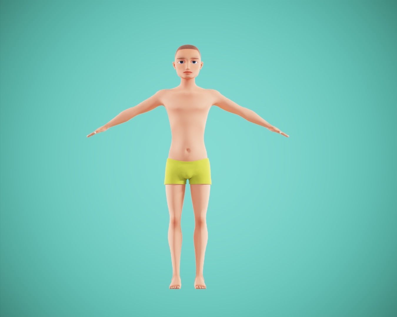 cartoon rigged  boy Low-poly 3D model_1