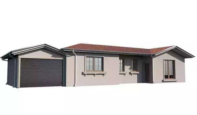 Mediterranean House 1 Low-poly 3D model