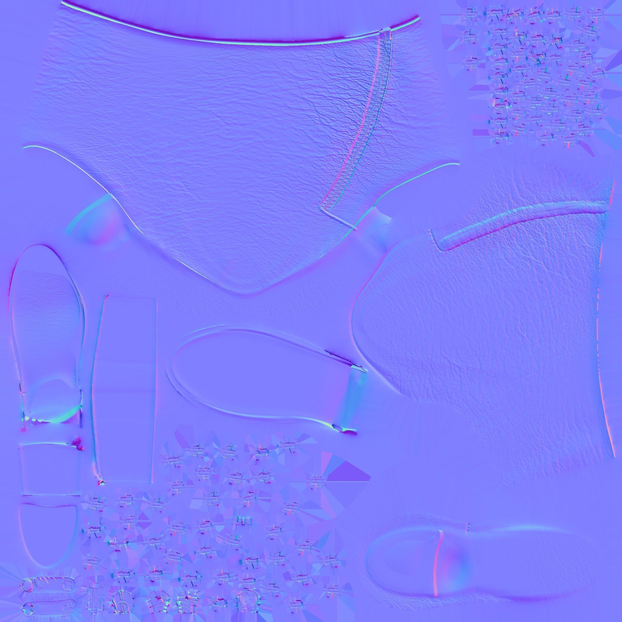 Black Leather Side Zipped Ankle Boots Low-poly 3D model_10