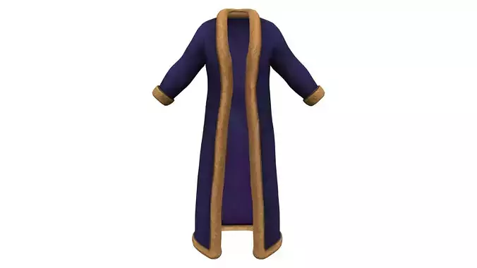 Fur Trim Long Caftan Coat