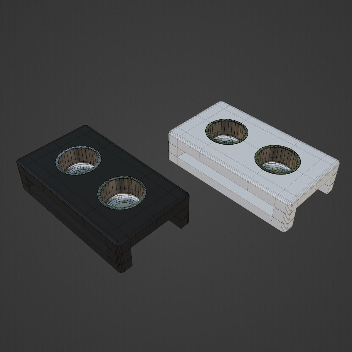 Plastic Feeder For Pets Low-poly 3D model_14