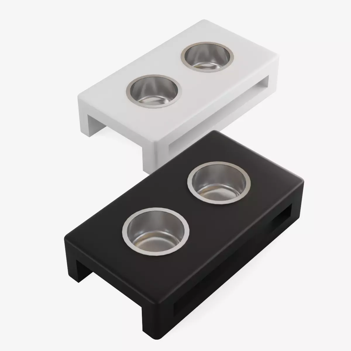 Plastic Feeder For Pets Low-poly 3D model_0