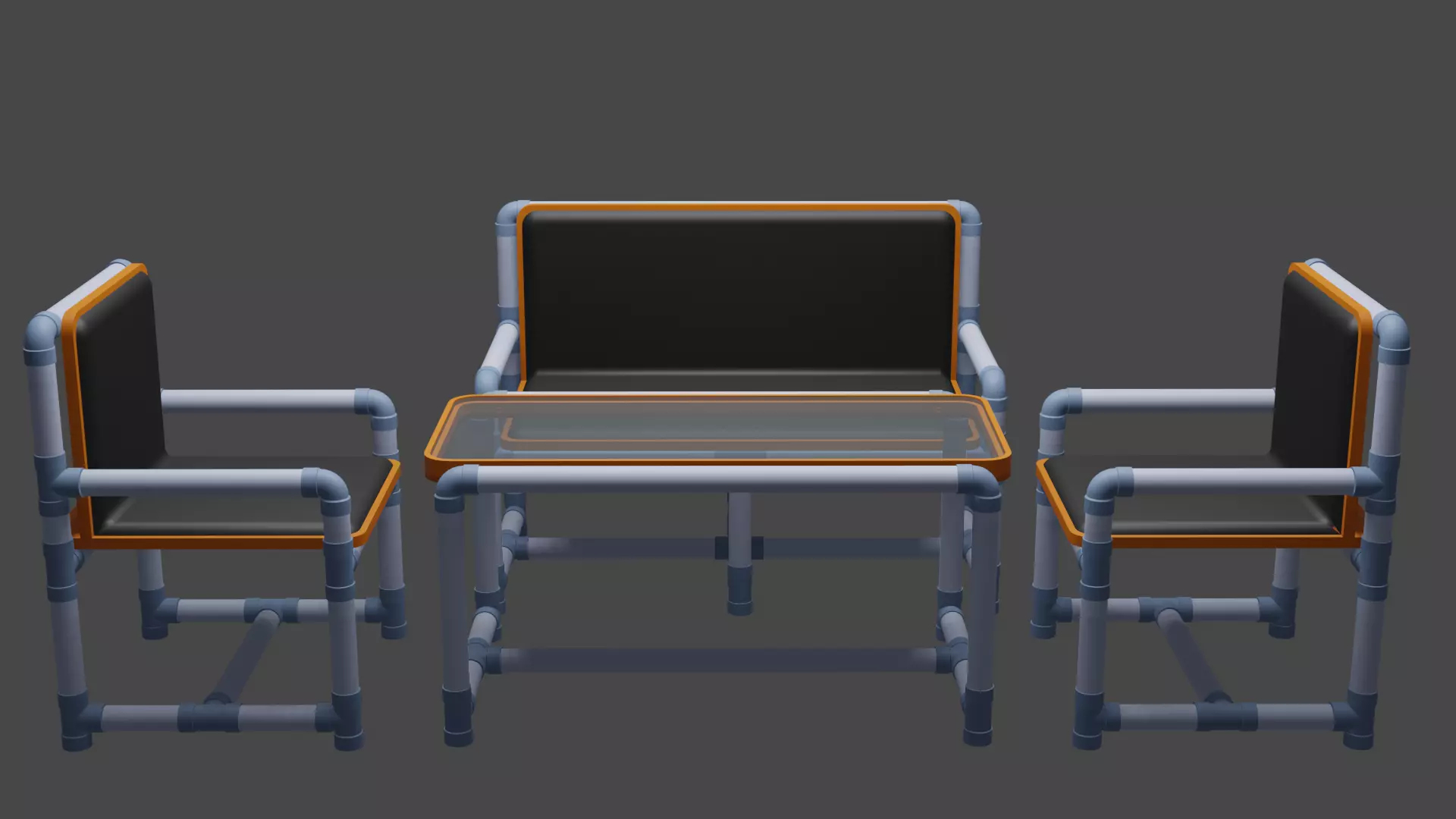 PVC Chair and Table 3D model