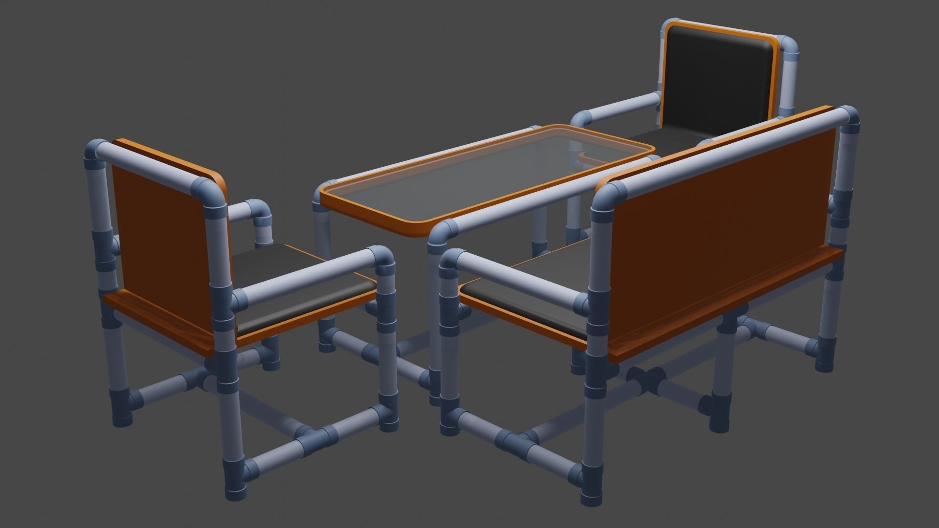 PVC Chair and Table 3D model | CGTrader