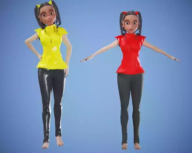 cartoon rigged  girl