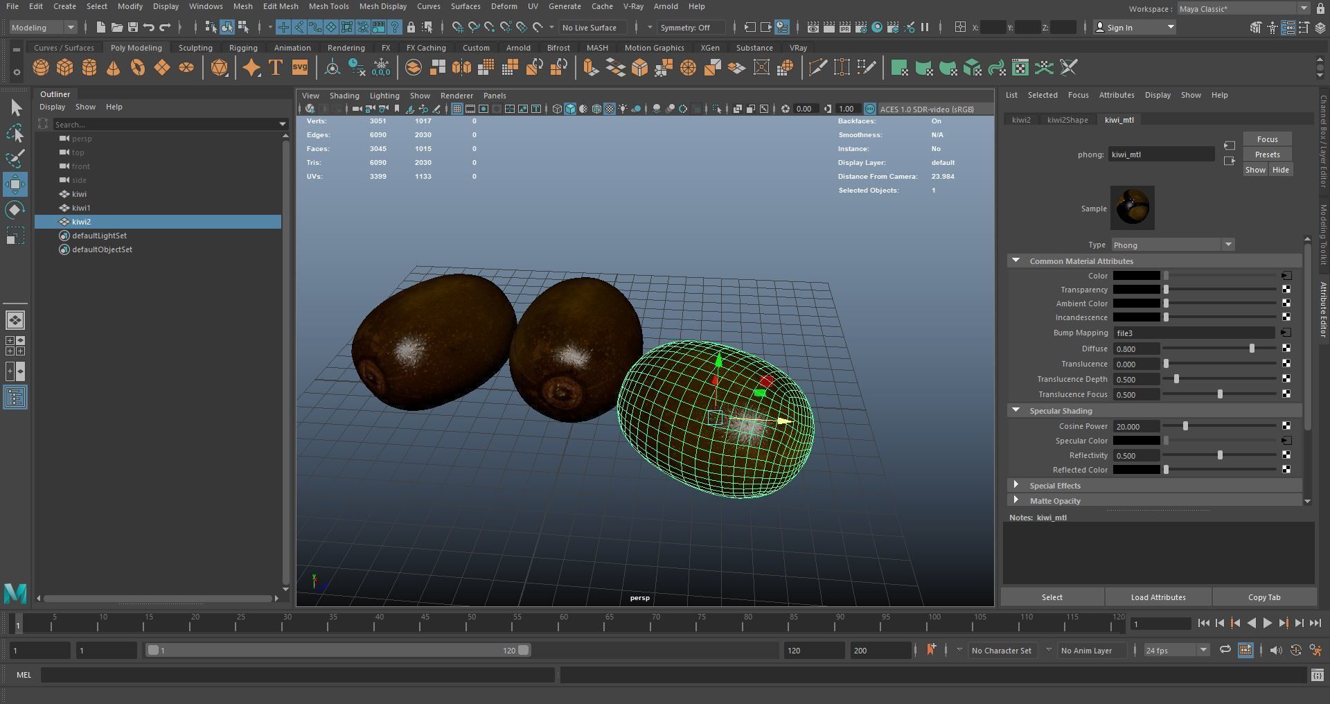 Kiwi Fruit 3D Model AR VR Low-poly 3D model_17