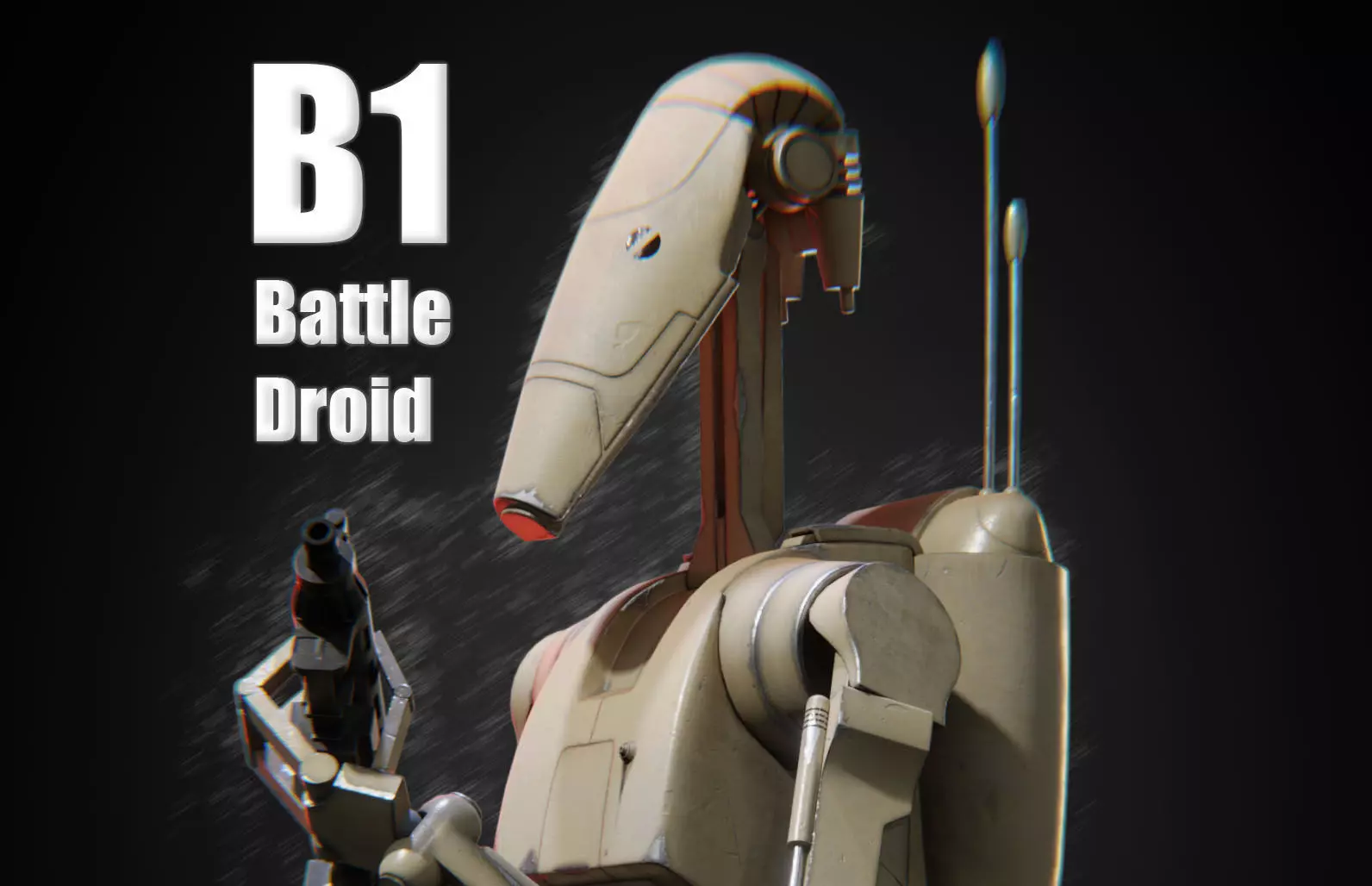 B1 Battle Droid Low-poly 3D model_0
