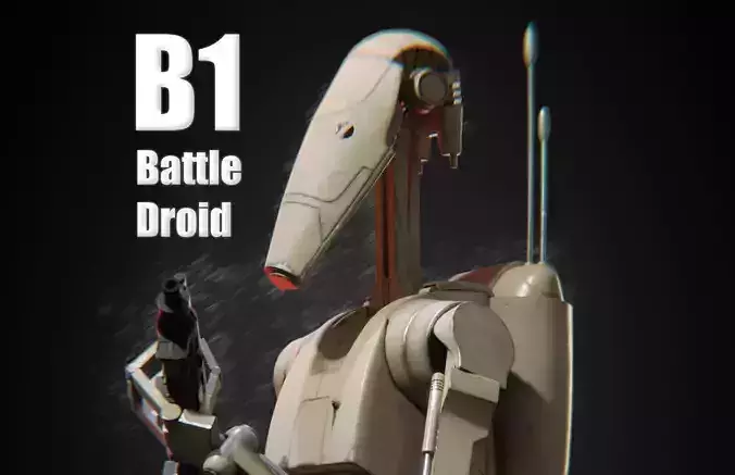 B1 Battle Droid Low-poly 3D model