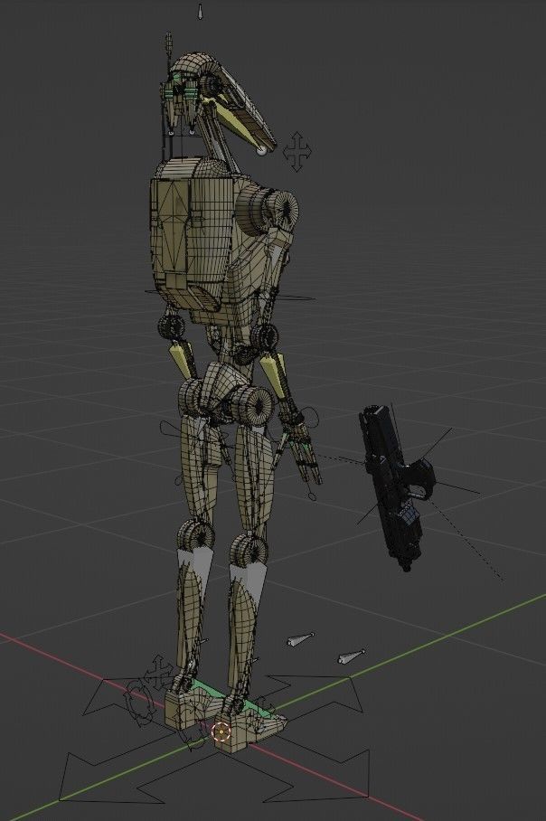 B1 Battle Droid Low-poly 3D model_10