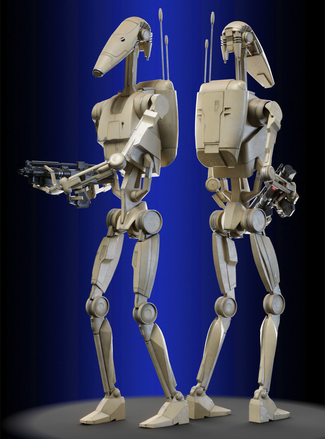 B1 Battle Droid Low-poly 3D model_7