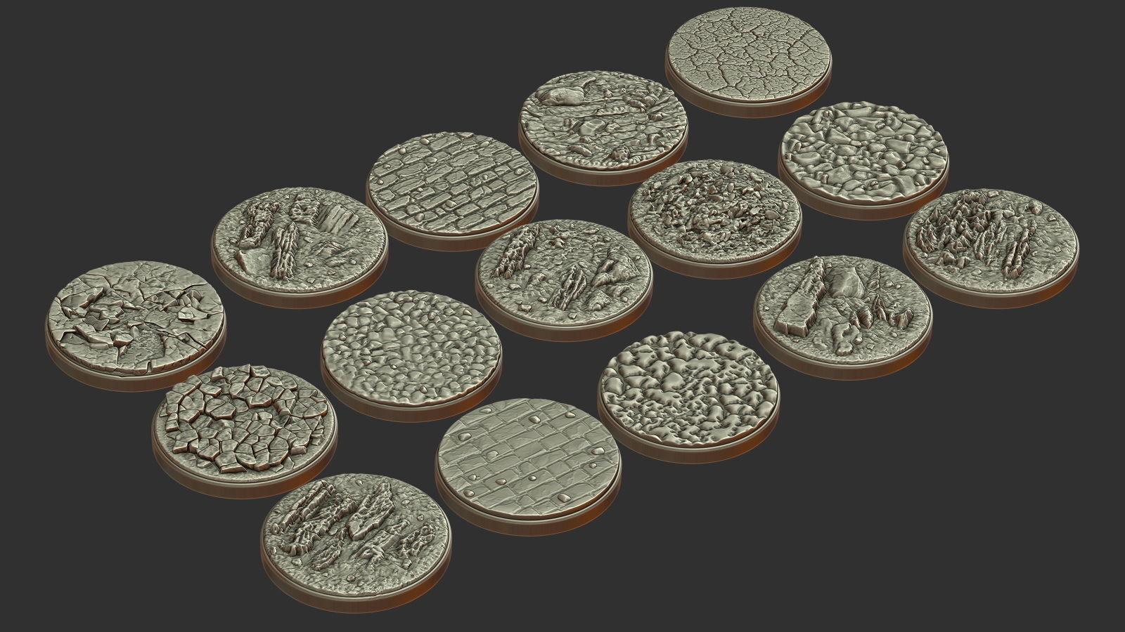 PACK 3 - 15 MINIATURE BASES 50mm 3D Print Ready 3D print model_1