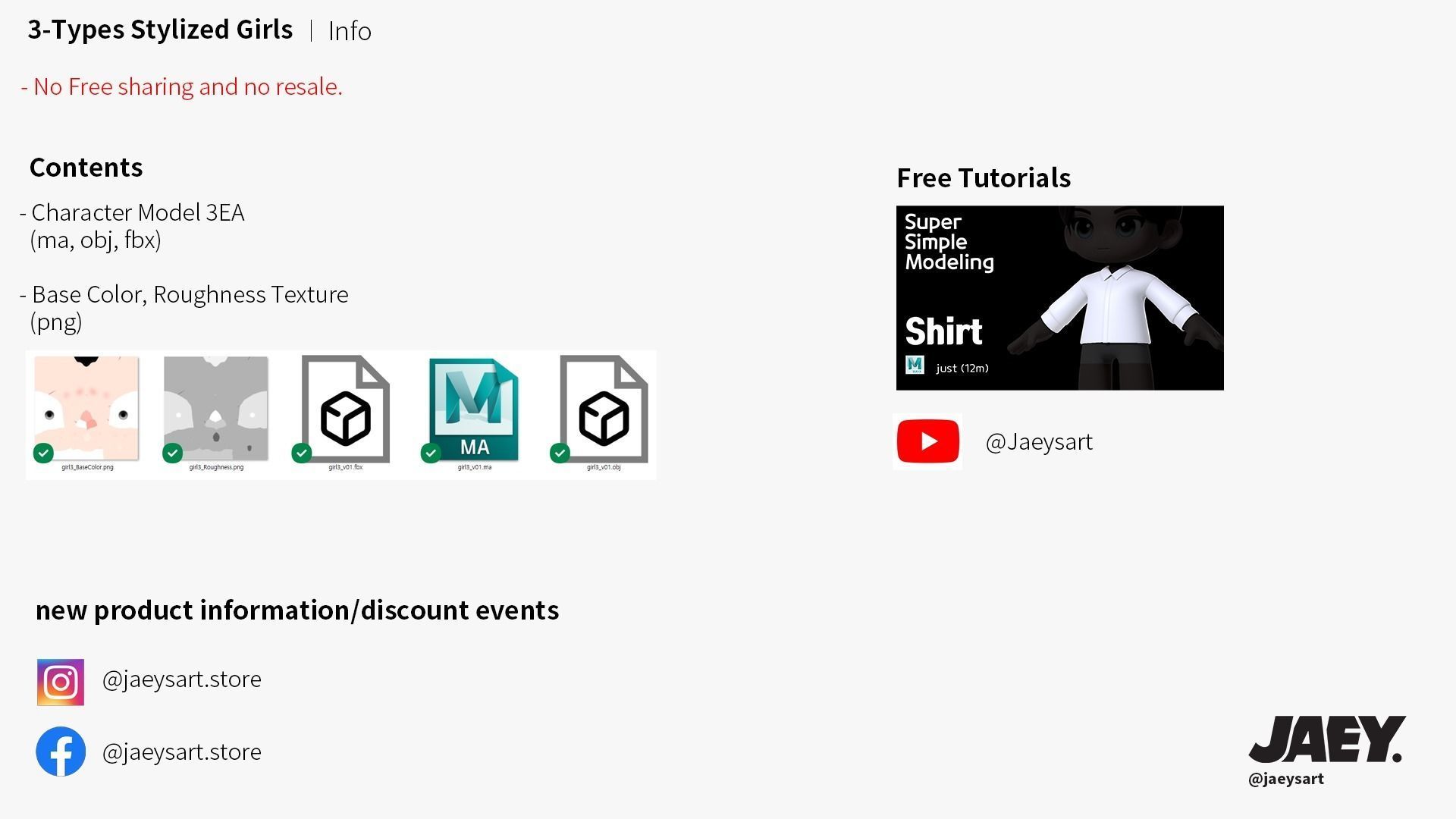 3-Types Girl basemesh Low-poly 3D model_7