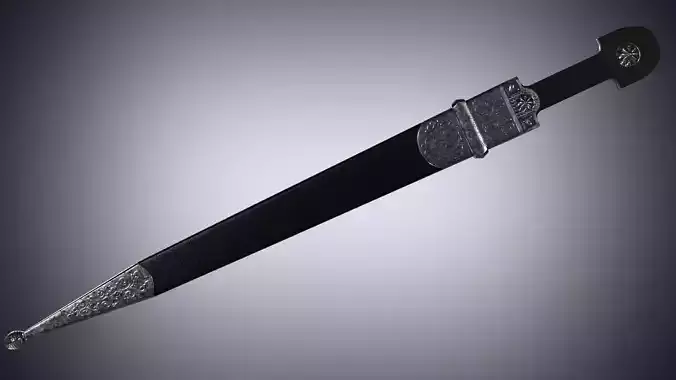 Default Caucasian dagger Qama or Cossack dagger Low-poly 3D model