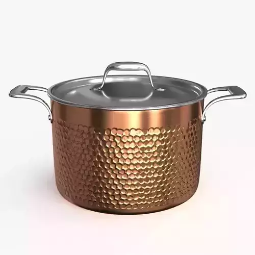 Stainless Steel Cookware Pan Low-poly 3D model