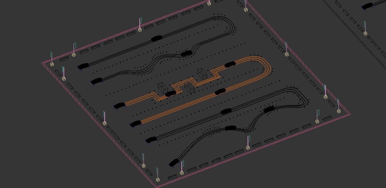 Car test drive route 3D model_2