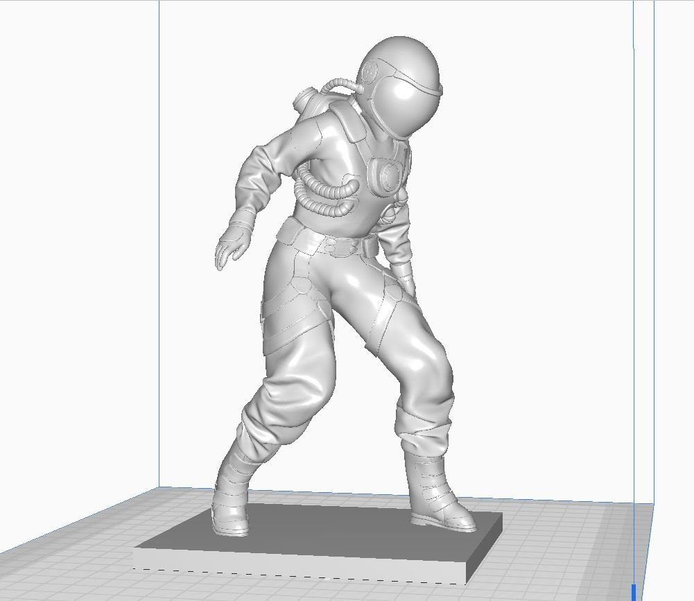 Astronaut female in spacesuit 3D print model_4