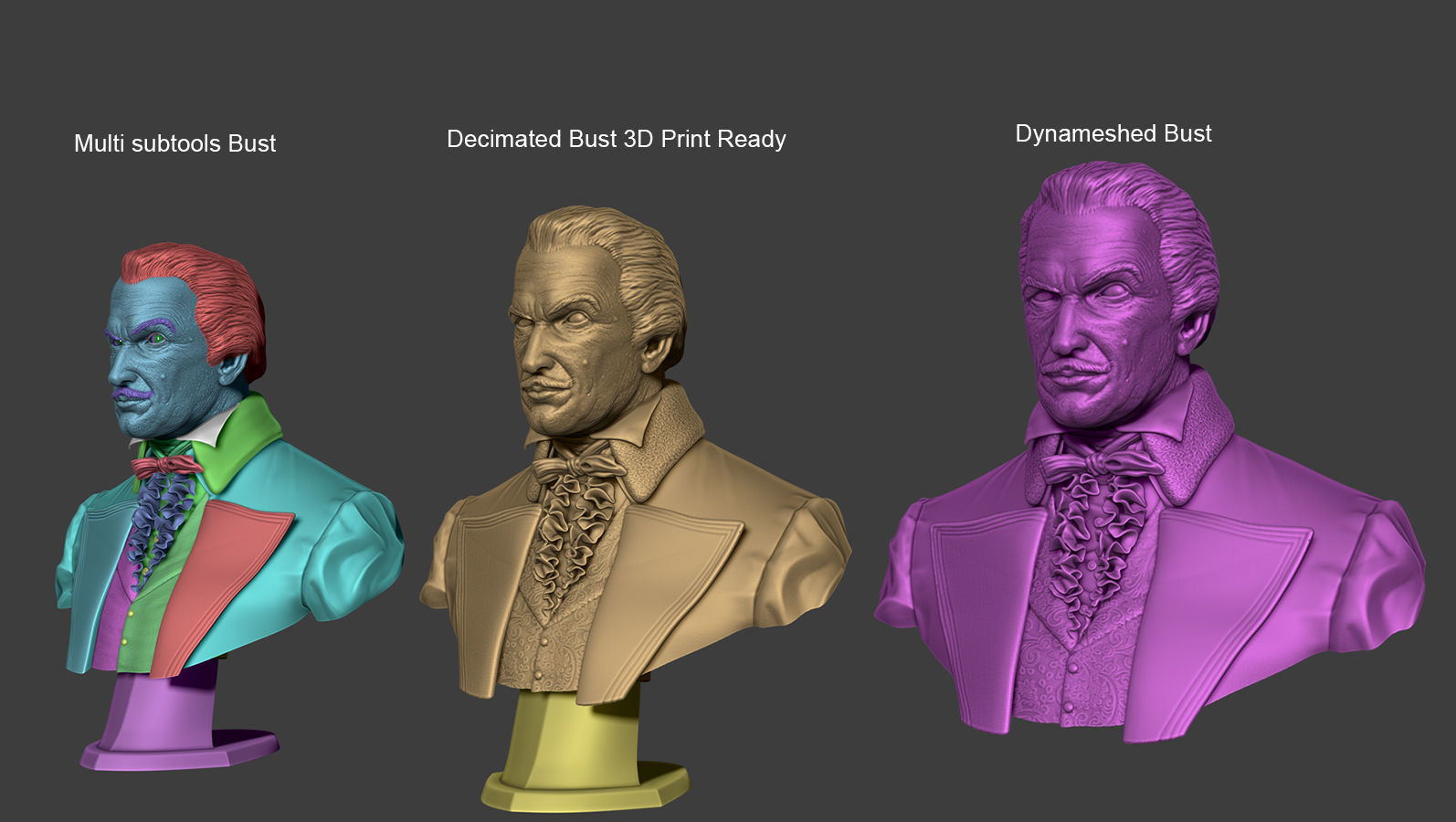 Vincent Price Bust 3D Print Ready 3D print model_1