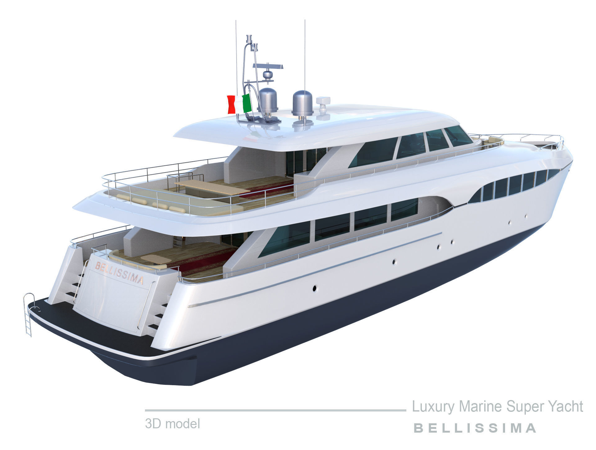 Super Yacht Bellissima 3D model_7