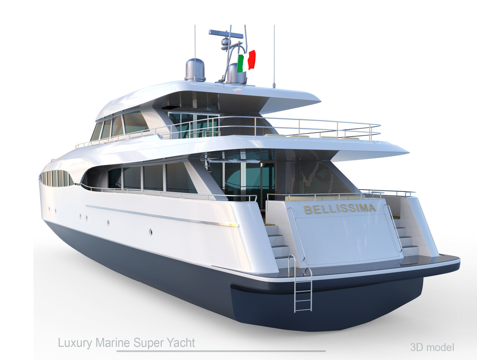 Super Yacht Bellissima 3D model_8
